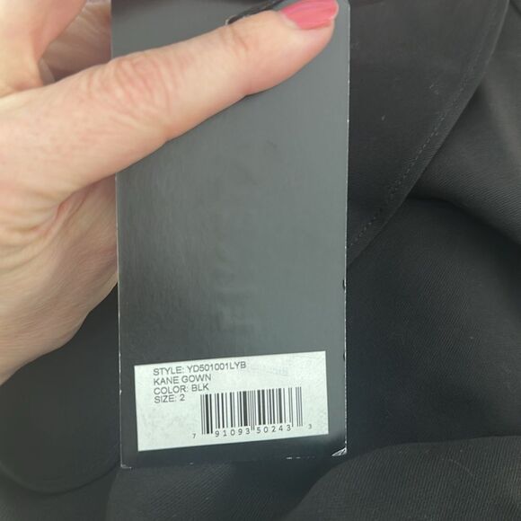 Likely Kane black gown long side slit dress one shoulder 2 - Picture 5 of 9